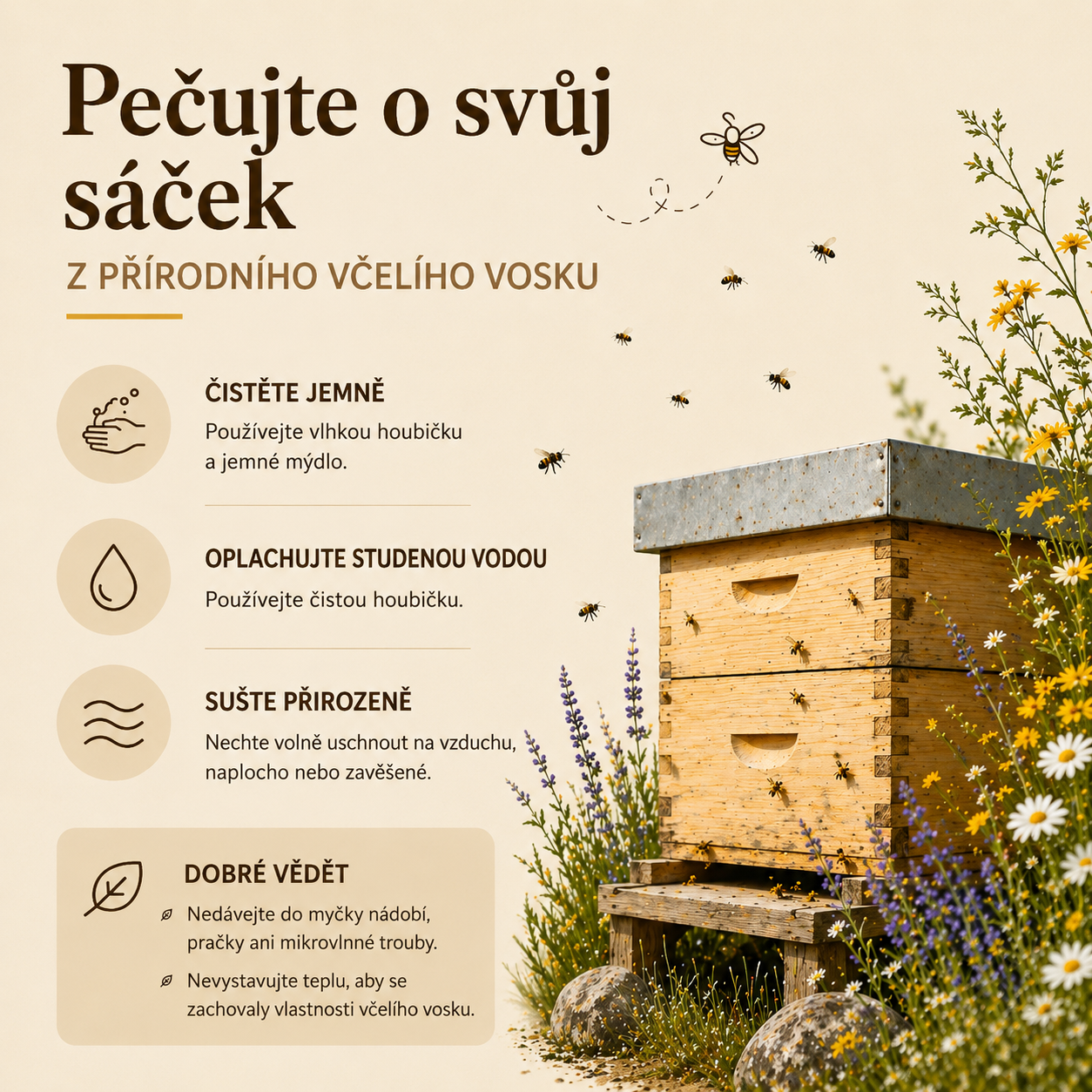 Prémiové sáčky Celaure z včelího vosku a 100% bavlny — omyvatelné, přírodní a navržené pro delší čerstvost pečiva